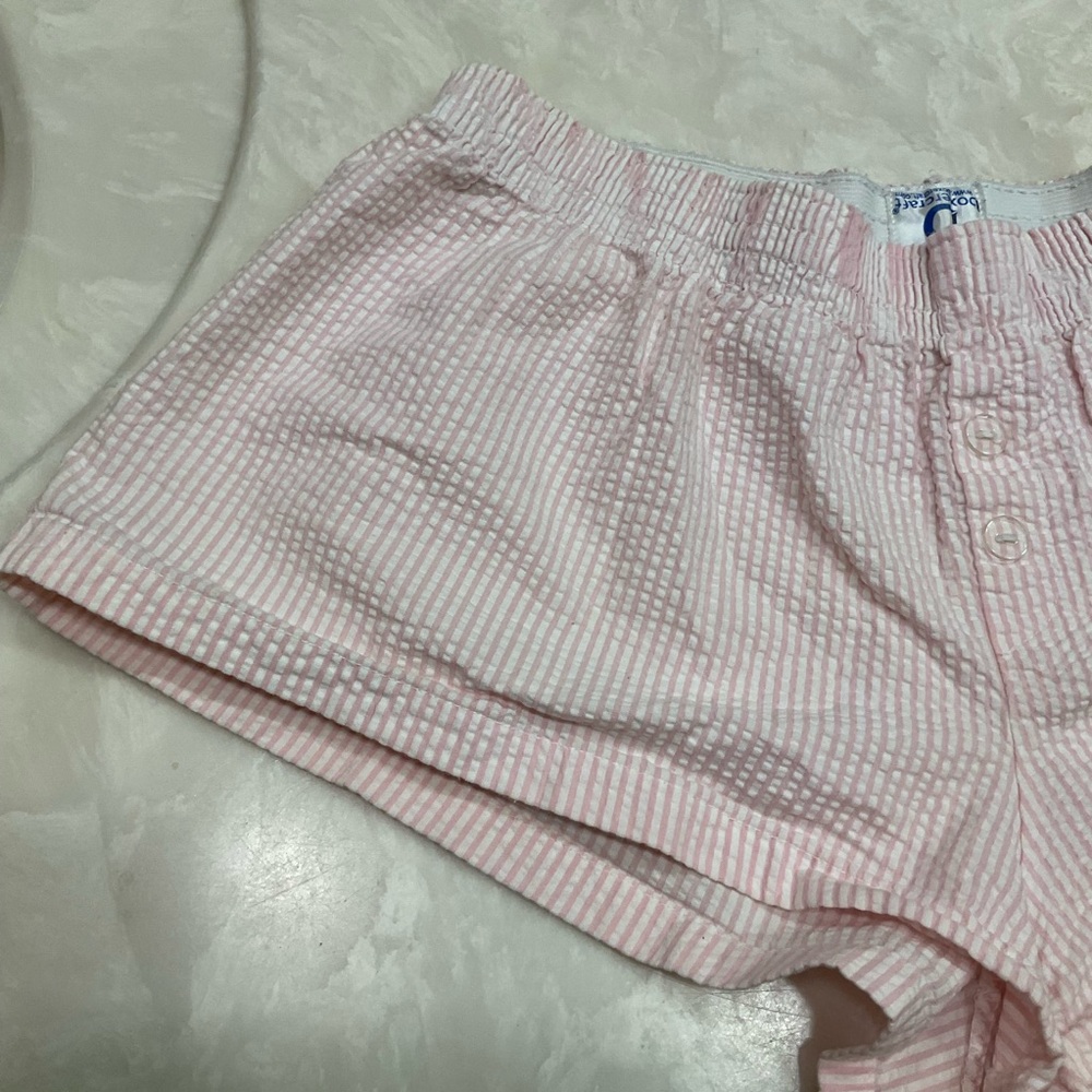 Boxercraft Pink Striped Cotton Seersucker Shorts Elastic Waist, Women’s Sz Med - Picture 2 of 12